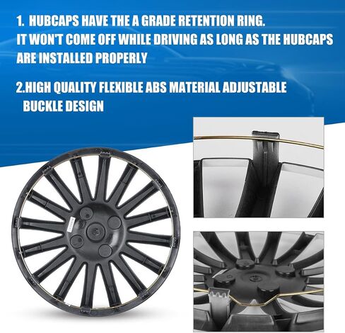 ROXX 4Pcs Set 14inch Universal Wheel Rim Cover Hubcaps Replacement (Only Fit for Iron Hub), ABS Material Snap On Car Truck SUV Hub Cap (5019,White Lacquer) in Saudi Arabia