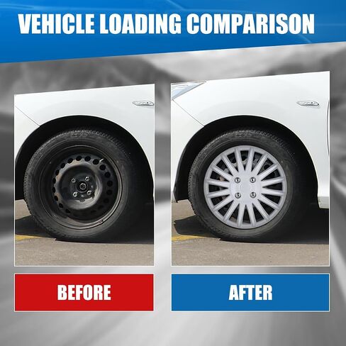 ROXX 4Pcs Set 14inch Universal Wheel Rim Cover Hubcaps Replacement (Only Fit for Iron Hub), ABS Material Snap On Car Truck SUV Hub Cap (5019,White Lacquer) in Saudi Arabia