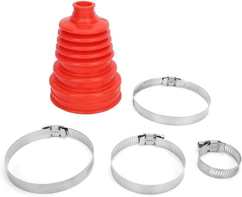 Universal Silicone CV Axle Boot Dust Cover Ball Head Constant Speed Round Clamp Kit Black (Red) in Saudi Arabia