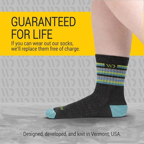 Wide Open Micro Crew Women's Merino Wool Socks - Multi Stripe Everyday Wide Ankle Socks for Wide Feet in Kuwait