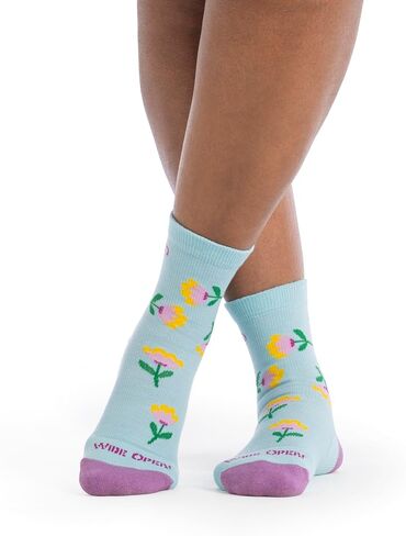 Wide Open Crew Socks for Women – Merino Wool, Lightweight Comfortable Cotton Blend High Long Socks for Everyday Wear (9507) in Kuwait