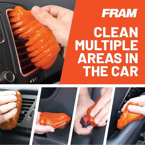 FRAM FEK40007AM Cleaning Gel for Car, Great for Auto and Home, Interior Cleaning Slime for Bike, Keyboards, Remotes, etc, 5.6oz (160 g), 2pk in Saudi Arabia