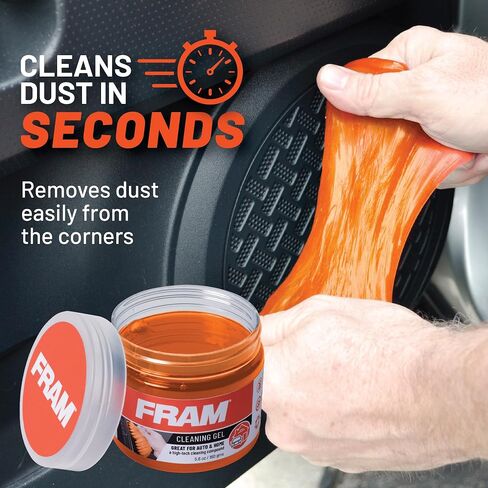 FRAM FEK40007AM Cleaning Gel for Car, Great for Auto and Home, Interior Cleaning Slime for Bike, Keyboards, Remotes, etc, 5.6oz (160 g), 2pk in Saudi Arabia