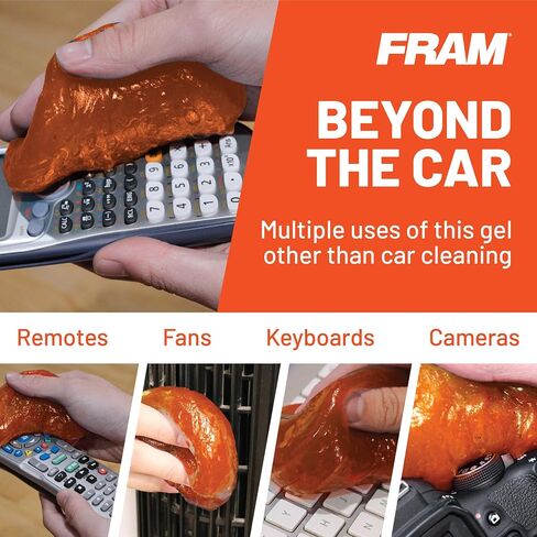 FRAM FEK40007AM Cleaning Gel for Car, Great for Auto and Home, Interior Cleaning Slime for Bike, Keyboards, Remotes, etc, 5.6oz (160 g), 2pk in Saudi Arabia