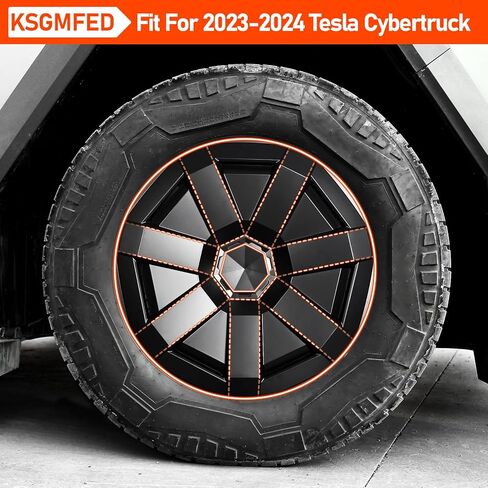 4 قطع من أغطية مركز العجلات متوافقة مع ملحقات Tesla Cybertruck 2023 2024، غطاء مركزي كامل سداسي بديل مقاوم للماء لملحقات Cybertruck الخارجية لعام 2024، أسود in Kuwait