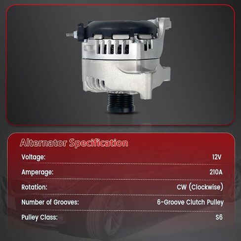 104210-6920 12V 225AMP Alternator Compatible With 2015-2020 Ford F-150 V6 2.7L, 2019-2020 F-150 V6 3.3L, 2017-2020 F-150 V6 3.5L, 104211-0820 FL3Z-10300-FA FL3Z-10346-B in Kuwait