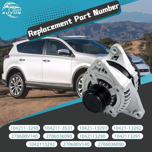 104210-6920 12V 225AMP Alternator Compatible With 2015-2020 Ford F-150 V6 2.7L, 2019-2020 F-150 V6 3.3L, 2017-2020 F-150 V6 3.5L, 104211-0820 FL3Z-10300-FA FL3Z-10346-B in Kuwait