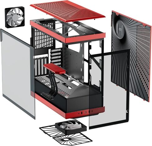 HYTE Y70 Mid-Tower ATX Gaming PC Desktop Case - Panoramic Tempered Glass - Dual Chamber - High Airflow Chassis - PCIE 4.0 Riser Cable Included - New Modern Aesthetic - Taro Milk (Purple) in Kuwait