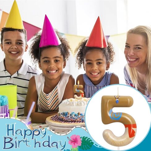 شمعة عيد الميلاد الثالثة للكعكة - رقم 3 شمعة ، صيف بيتش كيك توبر جزيرة الجزيرة زخارف كعكة ، الأولاد الفتيات الرسوم المتحركة لوازم حفلة عيد ميلاد تحت عنوان in Kuwait