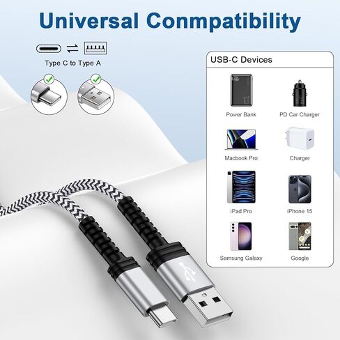Motorola G Power Type C Charger Fast Charging Cord 2Pack 6FT Braided USB C Cable Android Phone Charger for Motorola Edge 2024/Moto G 5G 2024/G Stylus 5G 2024/G Play/Edge 50 Ultra/Pro/Razr 50/X50 Ultra in Saudi Arabia