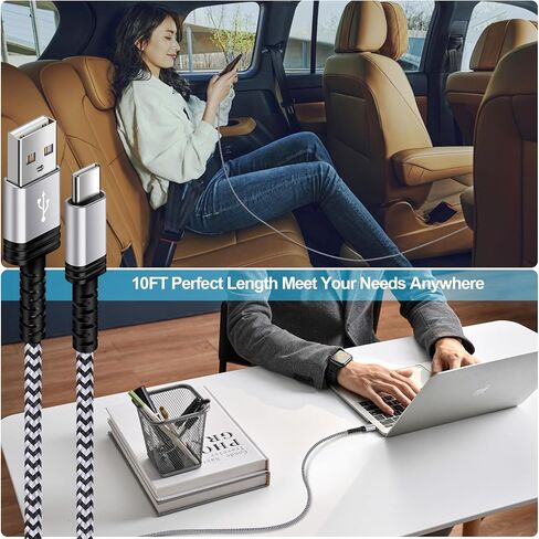 Motorola G Power Type C Charger Fast Charging Cord 2Pack 6FT Braided USB C Cable Android Phone Charger for Motorola Edge 2024/Moto G 5G 2024/G Stylus 5G 2024/G Play/Edge 50 Ultra/Pro/Razr 50/X50 Ultra in Saudi Arabia