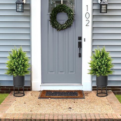 SAFEPLUS 22" Artificial Boxwood Topiary Ball Tree, 2 Pack Faux Potted Shrubs Bushes for Indoor Outdoor in Saudi Arabia
