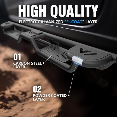 لوحات تشغيل متوافقة مع 2019-2025 Chevy Silverado & GMC Sierra 1500 ، 2020-2025 شيفروليه سيلفرادو/GMC Sierra 2500 3500 HD Crew Cab (Excl 2019 1500 LD/Limited) ، خطوة جانبية NERF BAR in Kuwait