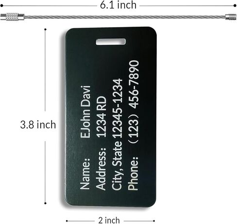 (5Pack Made in USA) Custom Personalized Luggage Tags-Customized Unique tag for Suitcase Backpack Travel,Bags (Blue (3.8×2)) in Kuwait