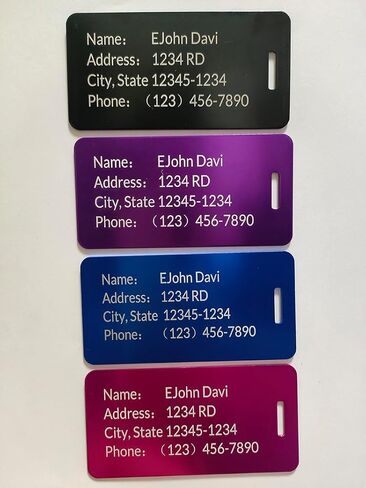 (5Pack Made in USA) Custom Personalized Luggage Tags-Customized Unique tag for Suitcase Backpack Travel,Bags (Blue (3.8×2)) in Kuwait