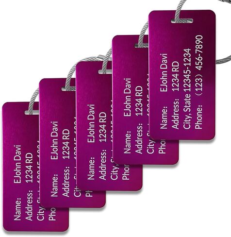 (5Pack Made in USA) Custom Personalized Luggage Tags-Customized Unique tag for Suitcase Backpack Travel,Bags (Blue (3.8×2)) in Kuwait