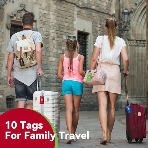 10 Pack Personalized Luggage Tags - Custom Laser Engraved Aluminum Luggage Tags for Cruise Travel - Name Tags for Bags and Backpacks in Saudi Arabia