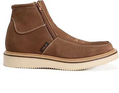 Country Flex Genuine Leather Dual Zipper Work Short Boot Soft Toe Pin Stripe Wedge Sole in Kuwait
