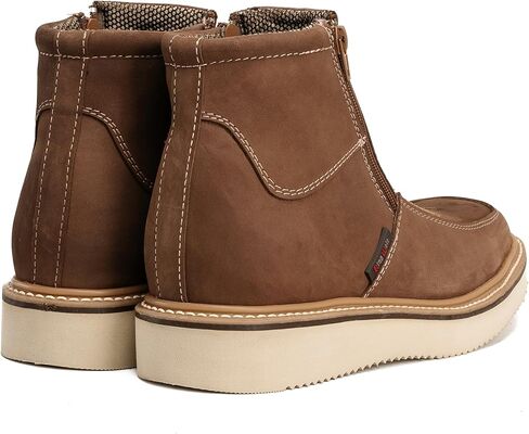 Country Flex Genuine Leather Dual Zipper Work Short Boot Soft Toe Pin Stripe Wedge Sole in Kuwait