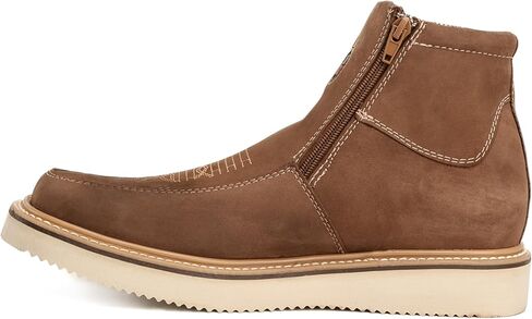 Country Flex Genuine Leather Dual Zipper Work Short Boot Soft Toe Pin Stripe Wedge Sole in Kuwait
