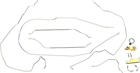 Full Car Brake Line Kit - Fits 59-64 Full Size Chevy Car - Stainless - Valve & Bracket Included - The Stop Shop in Saudi Arabia
