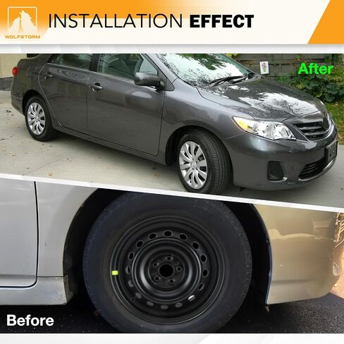 WOLFSTORM 16" Hubcaps for Toyota Corolla 2017-2019 Steel Wheels, R16 Car Hubcaps Snap On Installation 16 Inch Wheel Rim Cover Set of 4, w/o Decoration Nuts, Silver in Kuwait