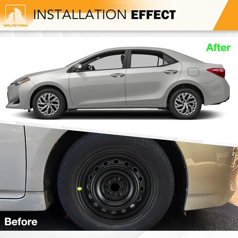 WOLFSTORM 16" Hubcaps for Toyota Corolla 2017-2019 Steel Wheels, R16 Car Hubcaps Snap On Installation 16 Inch Wheel Rim Cover Set of 4, w/o Decoration Nuts, Silver in Kuwait