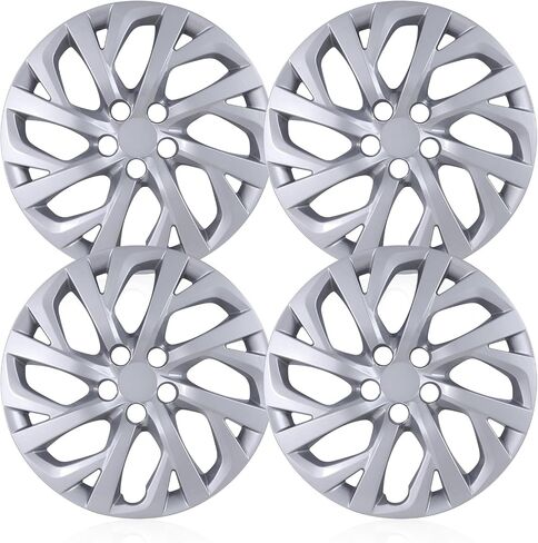 WOLFSTORM 16" Hubcaps for Toyota Corolla 2017-2019 Steel Wheels, R16 Car Hubcaps Snap On Installation 16 Inch Wheel Rim Cover Set of 4, w/o Decoration Nuts, Silver in Kuwait