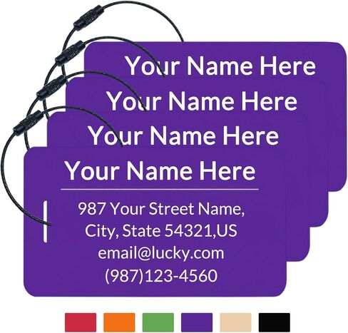 Custom Luggage Tags for Suitcases|Personalized Metal Luggage Name Tags(Pack of 4)|Cruise Luggage Tag Holder|Heavy Duty Durable Travel NameTags,Bag Tags,Presents for Family (Red, Large) in Kuwait