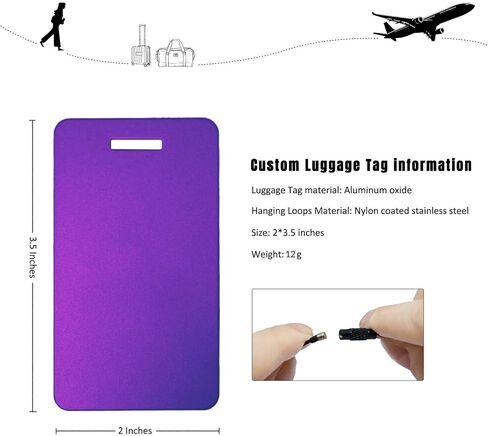 Custom Luggage Tags for Suitcases|Personalized Metal Luggage Name Tags(Pack of 4)|Cruise Luggage Tag Holder|Heavy Duty Durable Travel NameTags,Bag Tags,Presents for Family (Red, Large) in Kuwait
