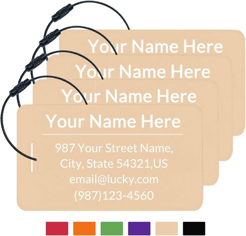 Custom Luggage Tags for Suitcases|Personalized Metal Luggage Name Tags(Pack of 4)|Cruise Luggage Tag Holder|Heavy Duty Durable Travel NameTags,Bag Tags,Presents for Family (Red, Large) in Kuwait