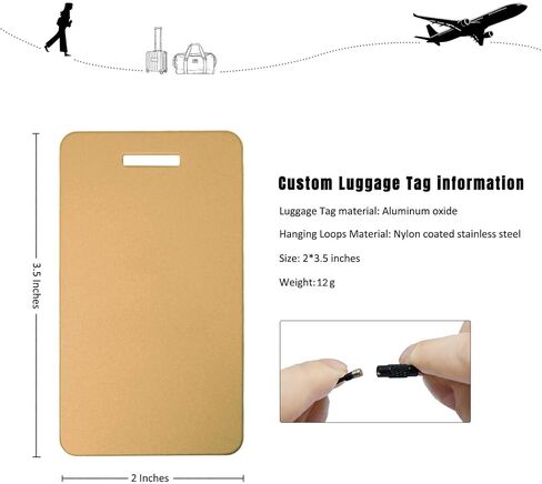 Custom Luggage Tags for Suitcases|Personalized Metal Luggage Name Tags(Pack of 4)|Cruise Luggage Tag Holder|Heavy Duty Durable Travel NameTags,Bag Tags,Presents for Family (Red, Large) in Kuwait