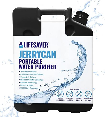 LifeSaver Jerrycan Pyrifier - المواصفات العسكرية ، جهاز تنقية المياه الثقيلة للبرية ، والتخييم ، والمشي لمسافات طويلة ، والاستعداد للطوارئ ، ومجموعة البقاء على قيد الحياة (أخضر الجيش) in Saudi Arabia