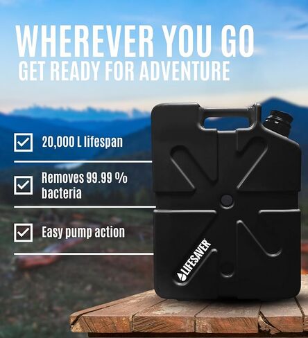LifeSaver Jerrycan Pyrifier - المواصفات العسكرية ، جهاز تنقية المياه الثقيلة للبرية ، والتخييم ، والمشي لمسافات طويلة ، والاستعداد للطوارئ ، ومجموعة البقاء على قيد الحياة (أخضر الجيش) in Saudi Arabia