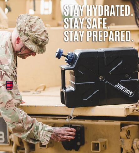 LifeSaver Jerrycan Pyrifier - المواصفات العسكرية ، جهاز تنقية المياه الثقيلة للبرية ، والتخييم ، والمشي لمسافات طويلة ، والاستعداد للطوارئ ، ومجموعة البقاء على قيد الحياة (أخضر الجيش) in Saudi Arabia