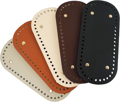 Heygueo 5 Pack Purse Leather Bottoms for Crocheting,9.1x5.1 Bag Bottom Base for Crochet,Leather Nail Bottom Shaper Pad for DIY Crochet Bag Shoulder Tote Purse Handbag Bags Cushion Base in Kuwait