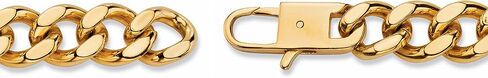 PalmBeach Men's Yellow Gold-plated Genuine Diamond Accent Personalized Cross Curb Link Bracelet (11mm), Lobster Claw Clasp, 8 inches in Saudi Arabia