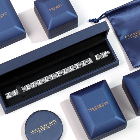 Gem Stone King Men’s 0.33 cttw Diamond Brush Finished Tungsten Link Bracelet with Shiny Polished Connector Links and 11 White Lab Grown Diamonds in Saudi Arabia