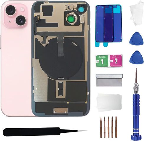 15Plus Back Glass Replacement with Wireless Charging Flex Cable and Camera Frame All Parts for iPhone 15 Plus(6.7Inch,Blue) Replacement of Equipment Waterproof Tape in Saudi Arabia