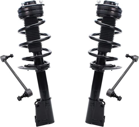 Detroit Axle - Sway Struts الأمامية لـ V6 2009-2019 Dodge Journey Complete 2 Struts with Coil Spring 2 Front Sway Bar Links 2010 2011 2013 2014 2015 2015 2017 2018 Resembension Kit in Kuwait