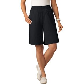 Woman Within Plus Size Elastic-Waist Knit Short in Kuwait