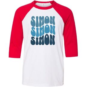 Wavy Simon Kids ثلاثة أرباع راجلان قميص البيسبول شباب الشباب in Kuwait