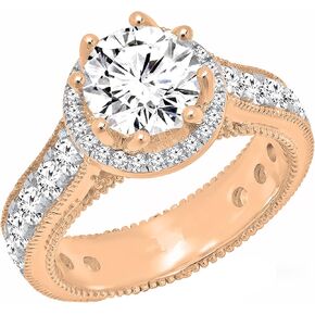 Dazzlingrock Collection 10K Solid Gold Round White Cubic Zirconia CZ Womens Bridal Engagement Ring in Saudi Arabia
