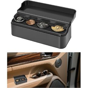 Coin Holder for Cars,Large-Capacity Change Holder for Cars Compatible with Coins of 1¢,5¢,10¢,25¢,Stylish & Portable Car Coin Holders for Car Cup Holders/Dashboard (Pink) in Saudi Arabia