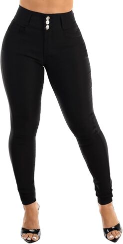 Moda Xpress Womens Juniors High Waisted Butt Lifting Navy Skinny Pants - Levantacola High Rise Pants in Saudi Arabia
