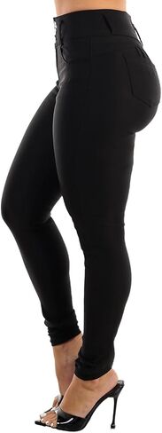 Moda Xpress Womens Juniors High Waisted Butt Lifting Navy Skinny Pants - Levantacola High Rise Pants in Saudi Arabia