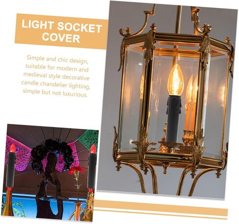 GLEAVI 20Pcs Plastic Candle Drip Covers for Chandelier Wall Light Fixtures Replacement Candle Socket Sleeves with Wax Dripping Effect for Home Decor Seasonal in Saudi Arabia