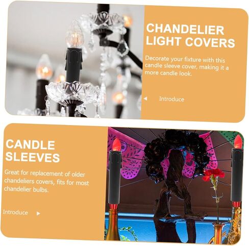 GLEAVI 20Pcs Plastic Candle Drip Covers for Chandelier Wall Light Fixtures Replacement Candle Socket Sleeves with Wax Dripping Effect for Home Decor Seasonal in Saudi Arabia