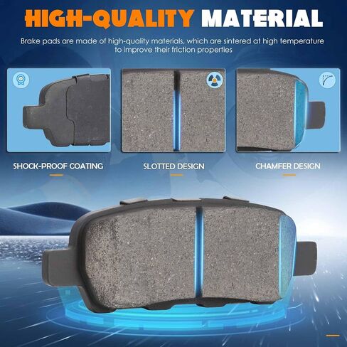 TadaMark 4PCS Rear Ceramic Brake Pads Set Fit for Nissan Juke 2011-2017 Pathfinder 2013-2020 Sentra 2013-2019 Infiniti EX35 2010-2012 Infiniti EX37/FX37/JX35/FX3/ Q50/QX60/Q70 in Saudi Arabia