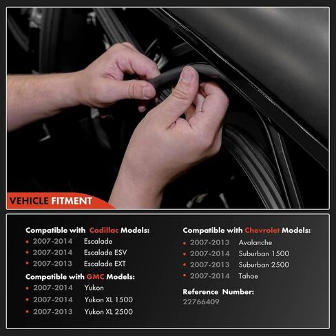 A-Premium Front Left - Door Weatherstrip Seal Compatible with Chevrolet Tahoe, Suburban 1500, Suburban 2500, Avalanche & GMC Yukon, Yukon XL 1500, Yukon XL 2500 & Cadillac Escalade, Escalade ESV in Saudi Arabia